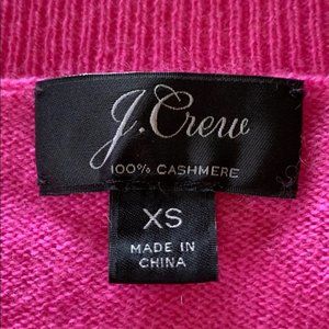 J CREW 100% CASHMERE PINK CREWNECK SWEATER XS NWOT